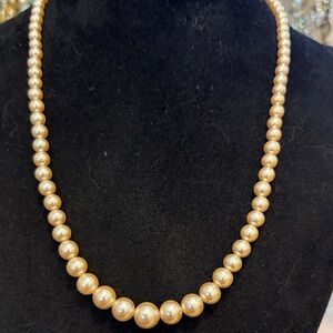Vintage Vendome faux, pearl necklace, Champagne colour